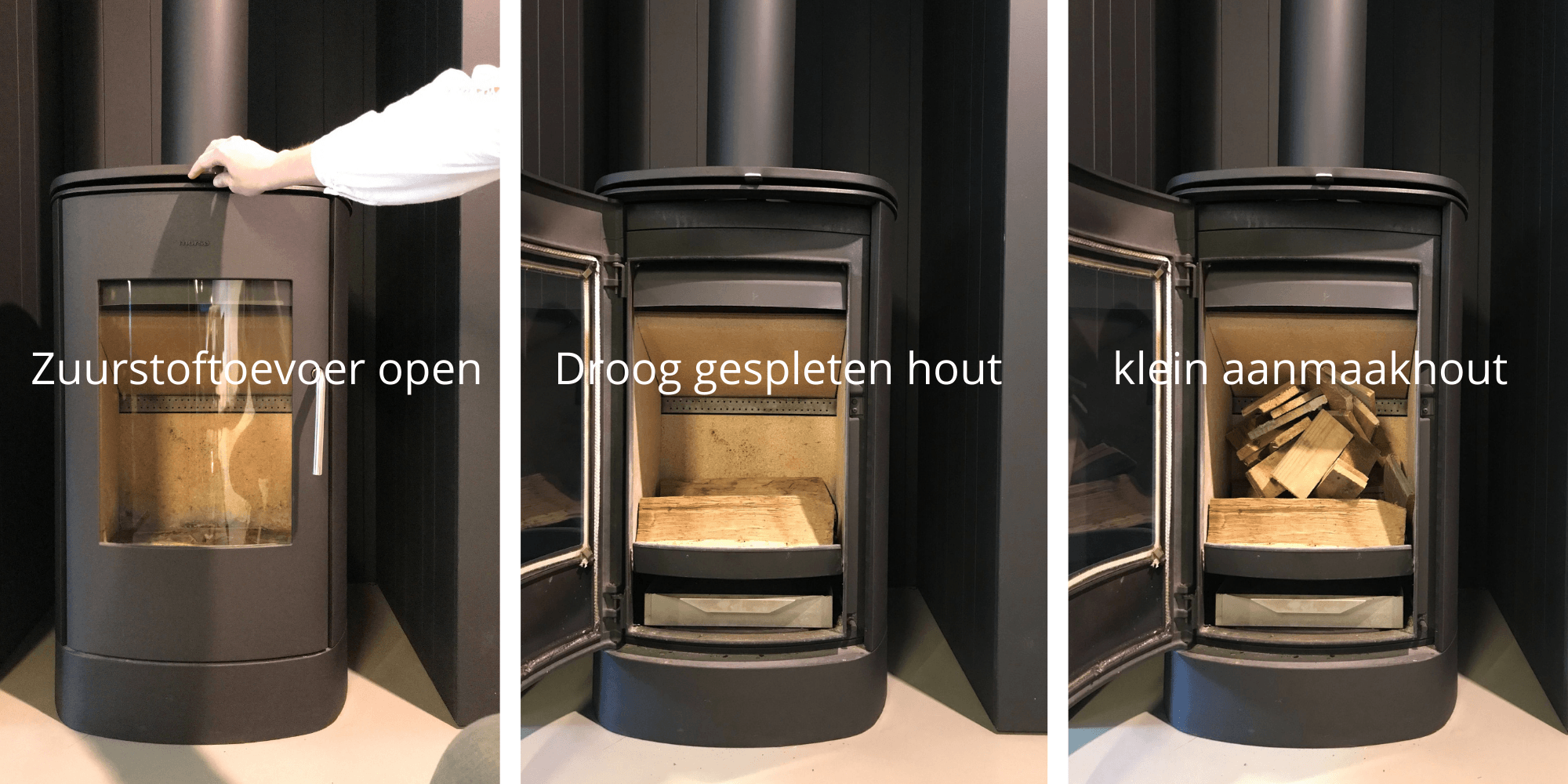 Hoe steek ik mijn houtkachel correct aan?